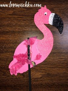DIY Flamingo Centerpiece Dowel Placement