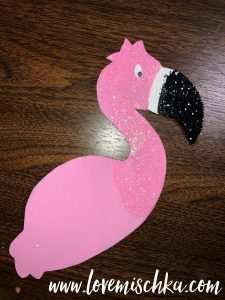 DIY Flamingo Centerpiece with Glitter