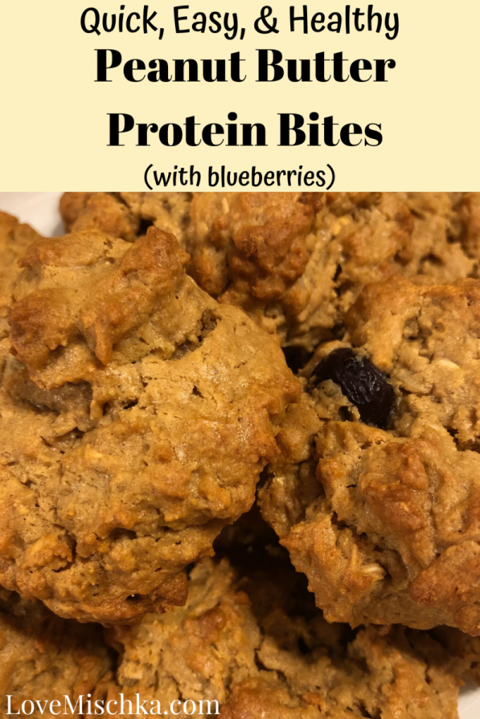 Peanut Butter Protein Bites with Blueberries