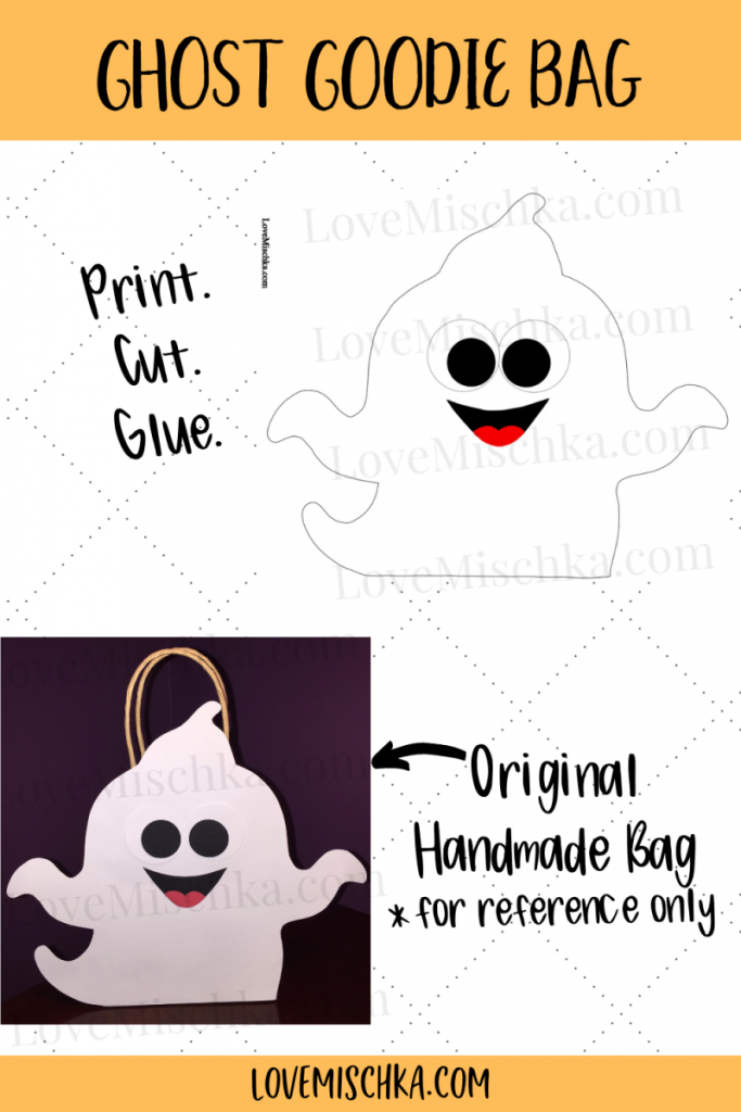 White Ghost printable Halloween Goodie Bag