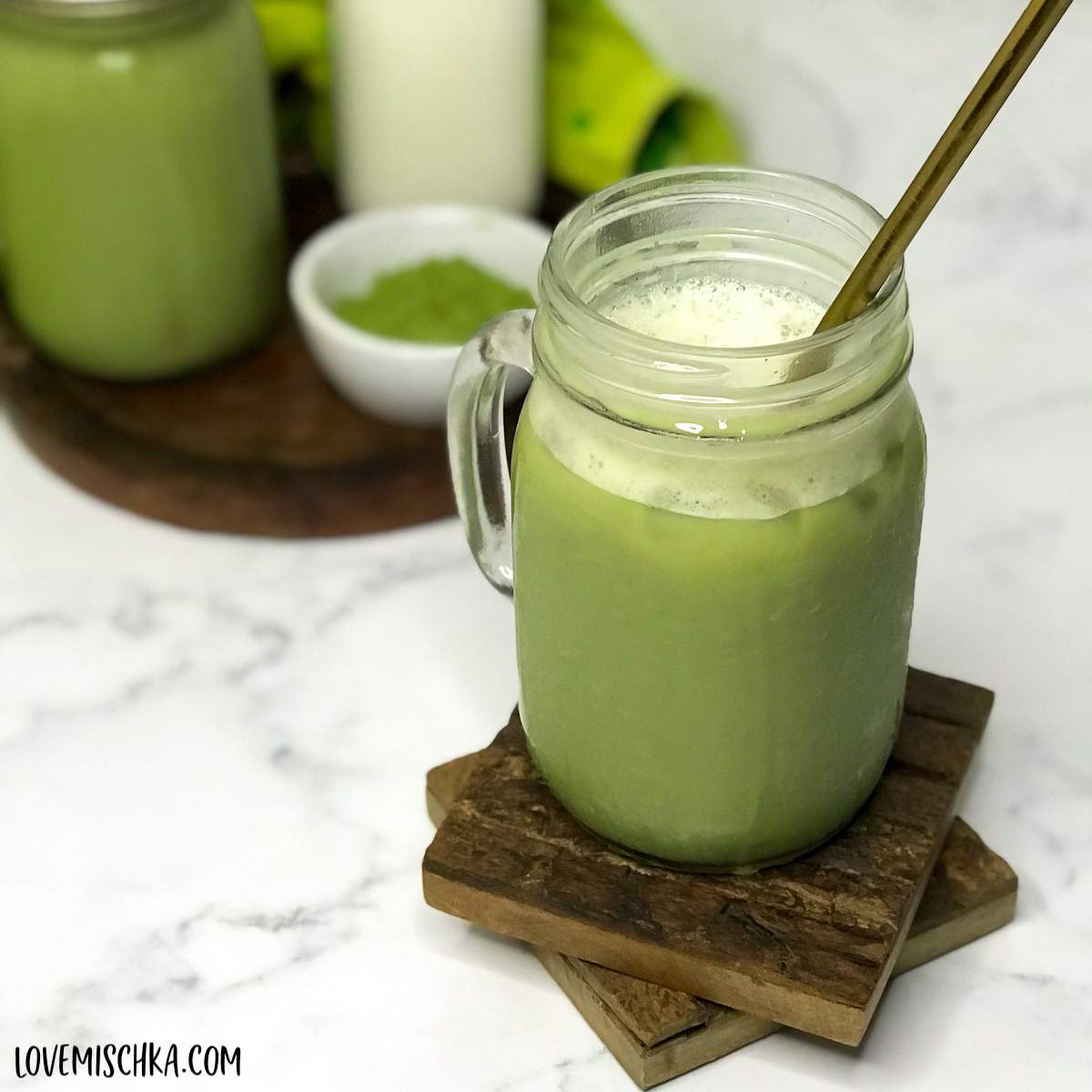 DIY Iced Matcha Green Tea Latte