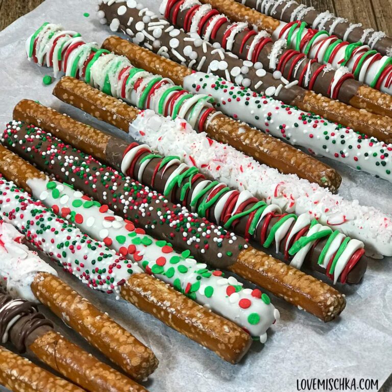 Christmas Pretzel Rods Recipe Love Mischka   How To Make Christmas Pretzel Rods 768x768 