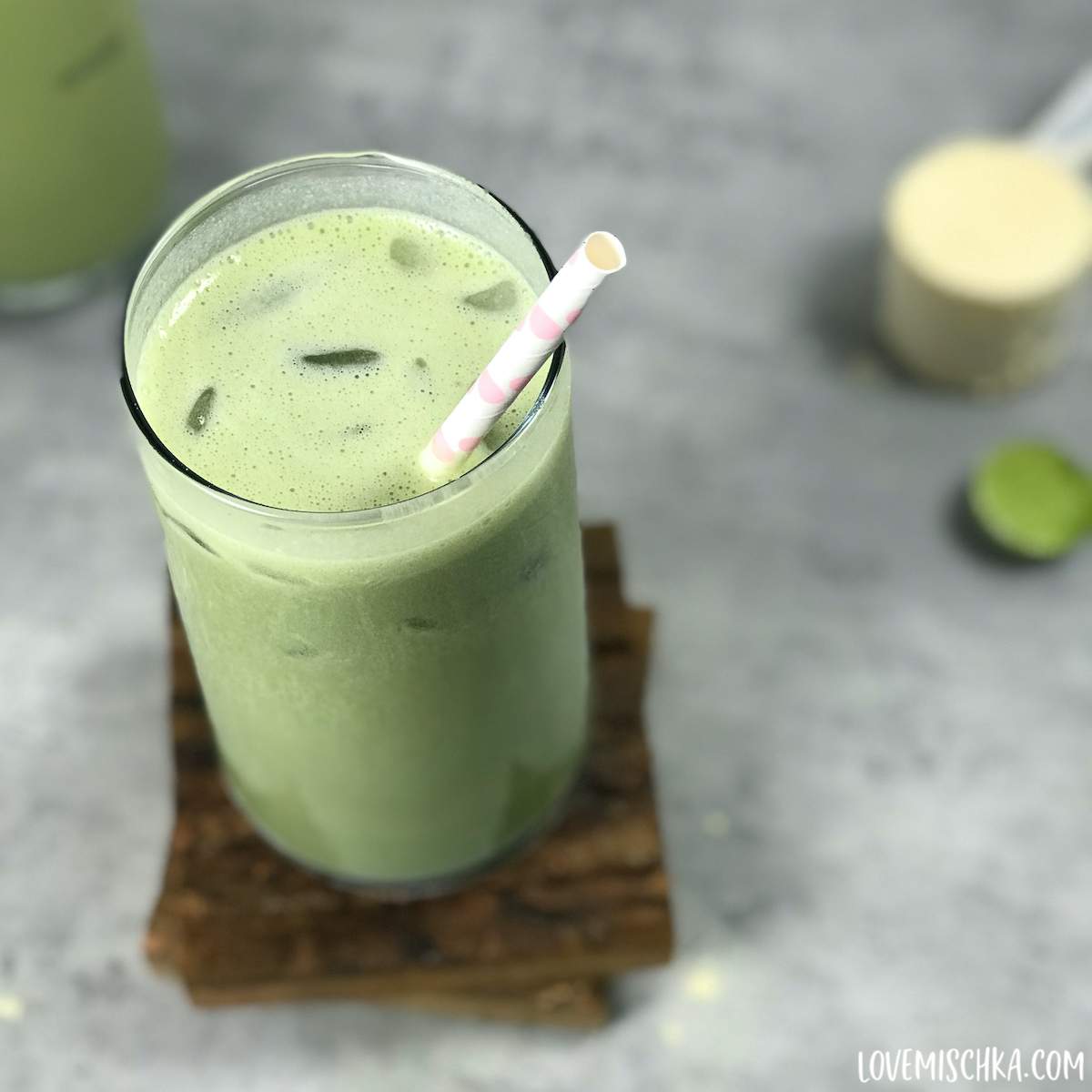 Blueberry Vanilla Matcha Protein Shake