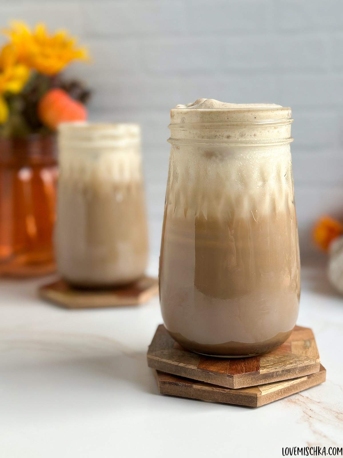 Iced Chai Latte with Pumpkin Cold Foam Recipe - Love Mischka